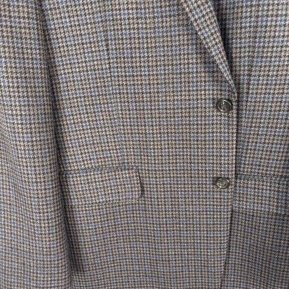 Chaps Woolmark Men’s Grey Blue Tweed 100% Wool 2 Button Blazer Sports Jacket 44L - Picture 2 of 9